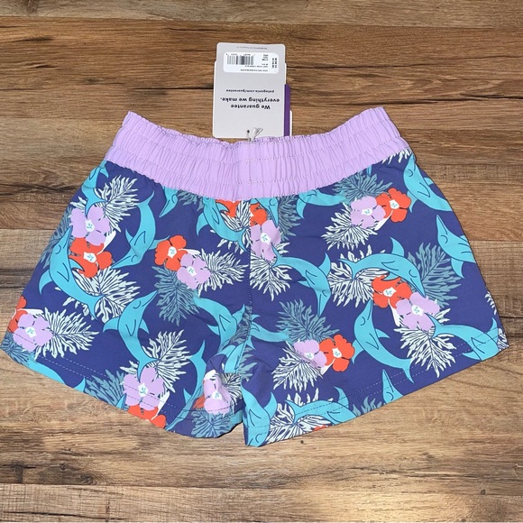 NWT Patagonia Girls Costa Rica Baggies Shorts Heart the Sea - Picture 4 of 9